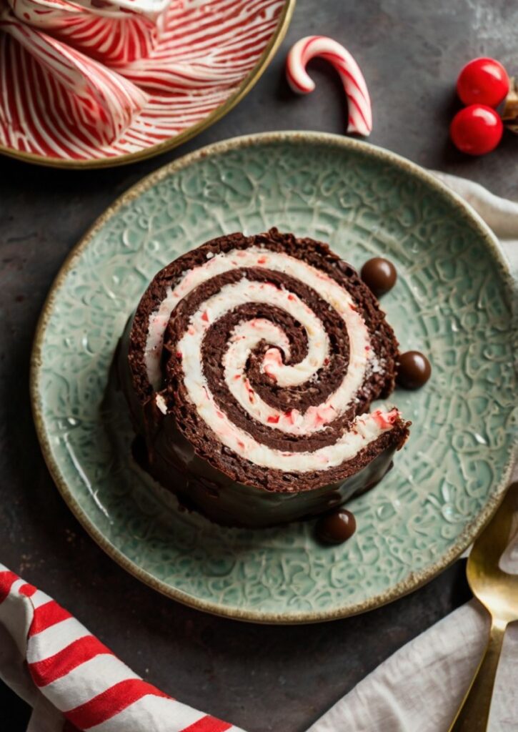 Chocolate Peppermint Cake Roll
