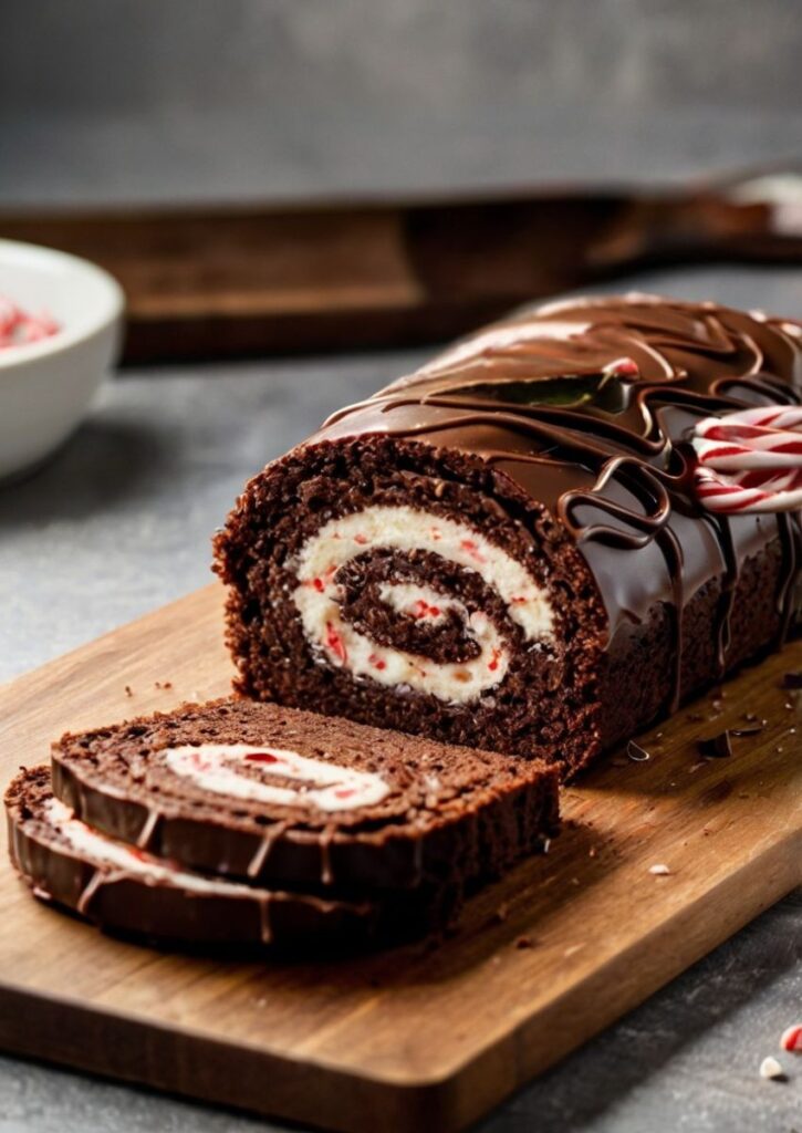 Chocolate Peppermint Cake Roll