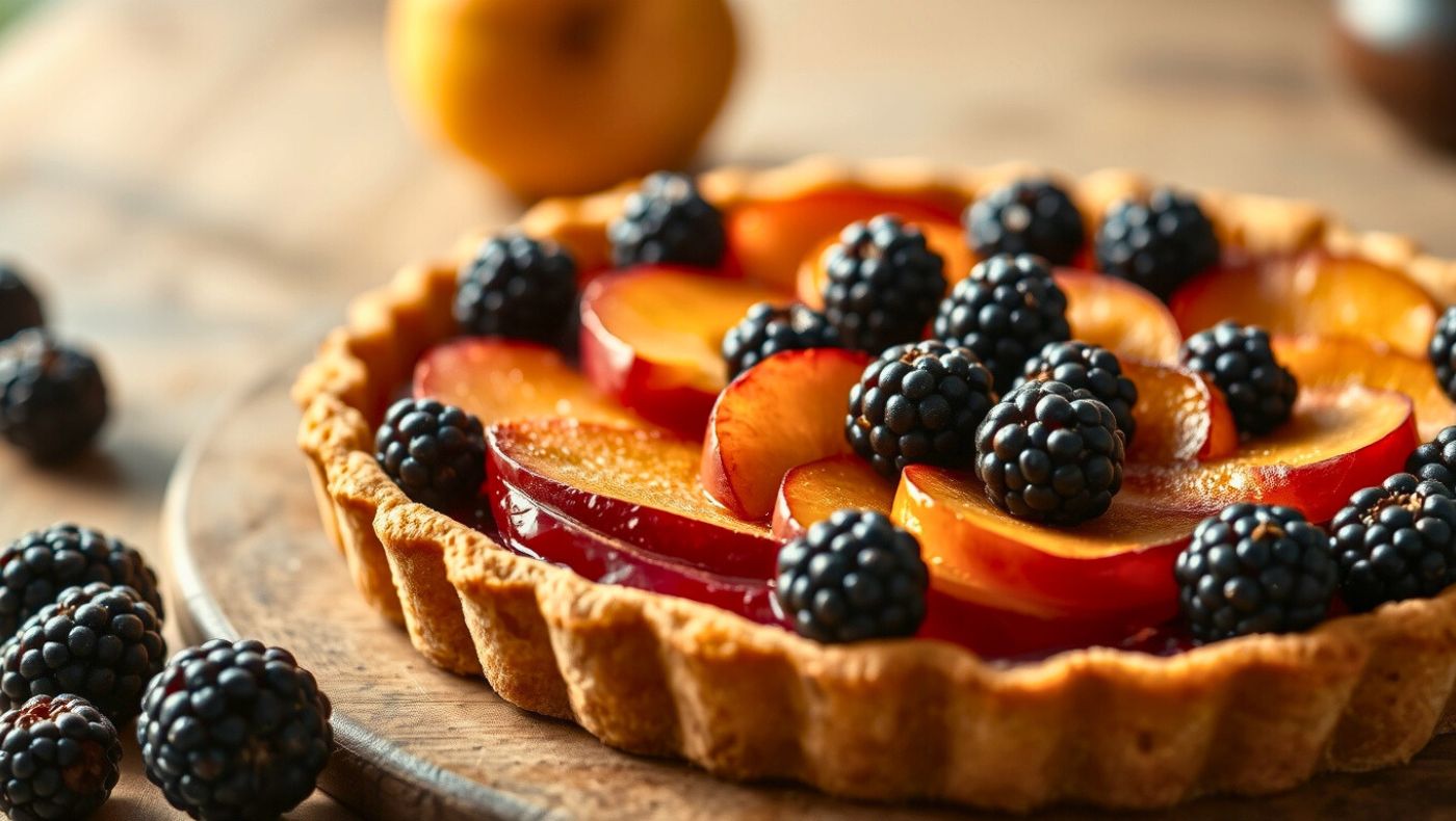 PEACH BLACKBERRY TART