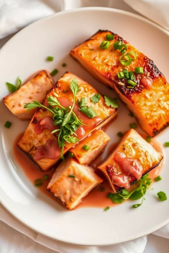 Air Fryer Bang Bang Salmon Bites