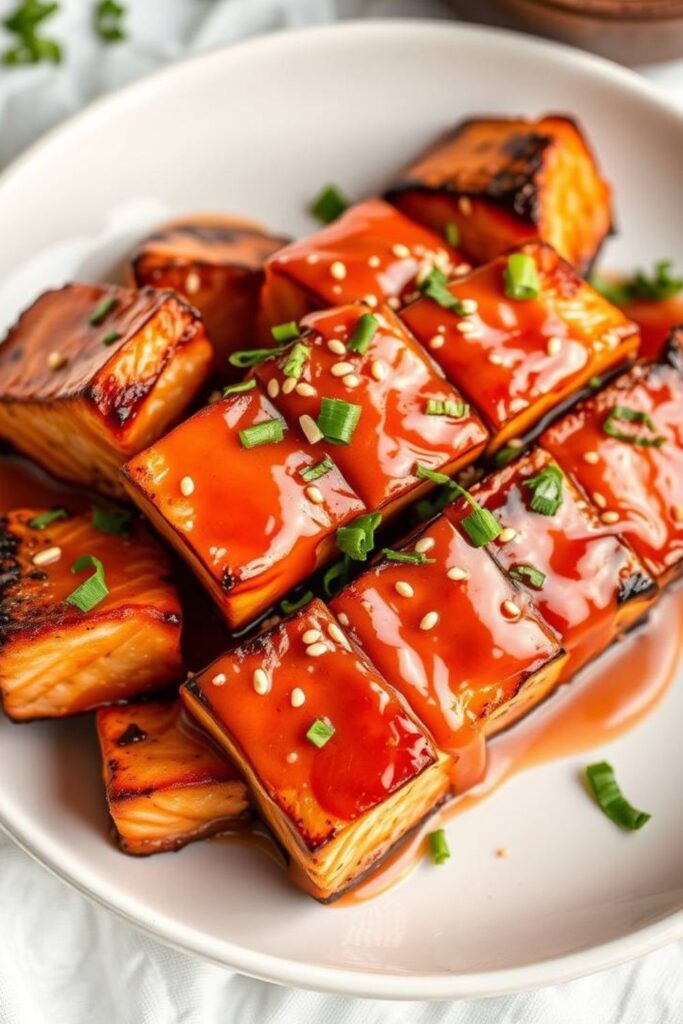 Air Fryer Bang Bang Salmon Bites