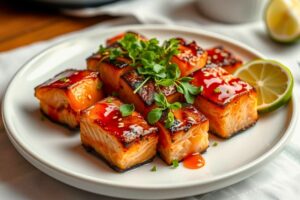 Air Fryer Bang Bang Salmon Bites