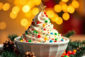Christmas Tree Cake Dip with Sprinkles