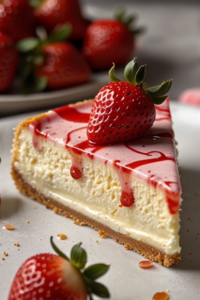 Strawberry Swirl Cheesecake