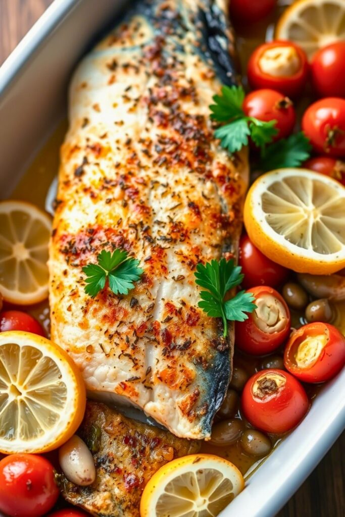 EASY MEDITERRANEAN BAKED FISH