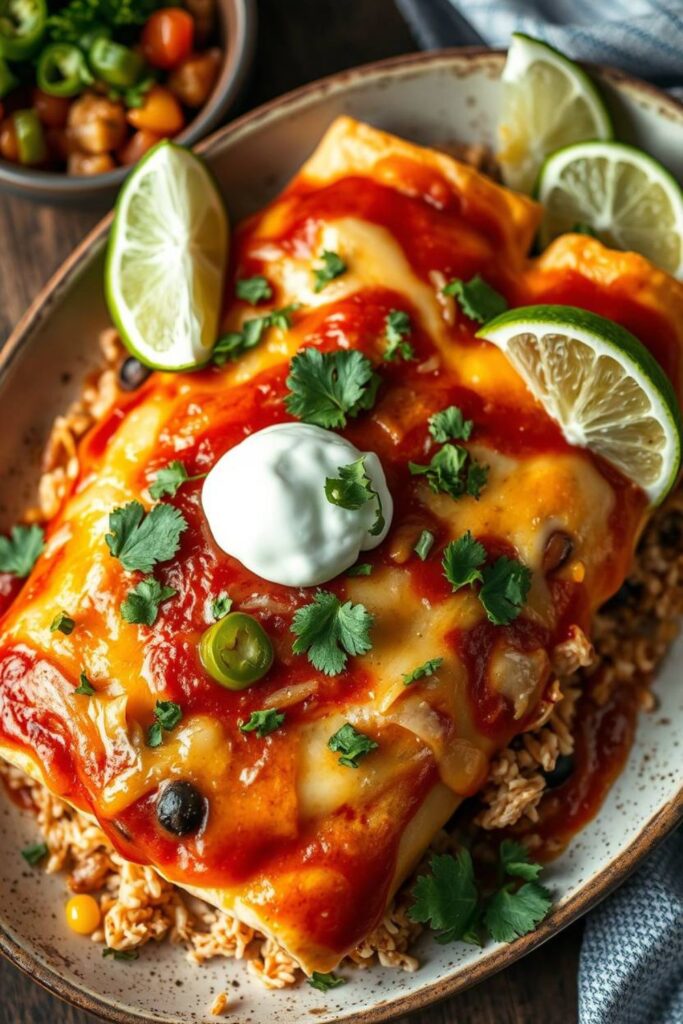 Chicken and Rice Enchiladas