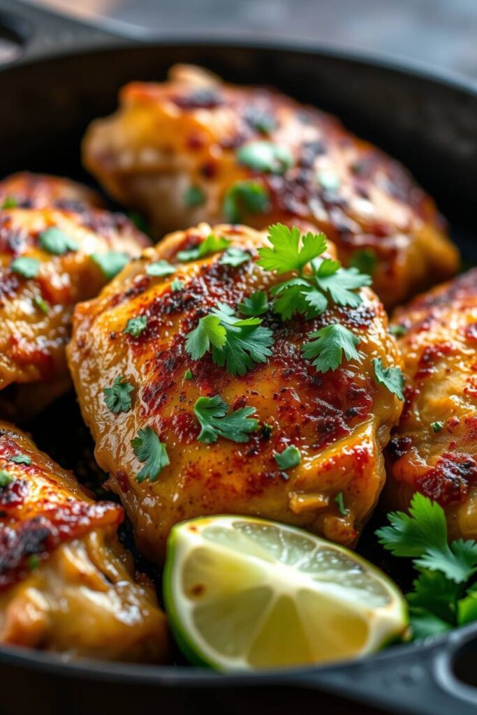 Crispy Cilantro Lime Chicken Thighs