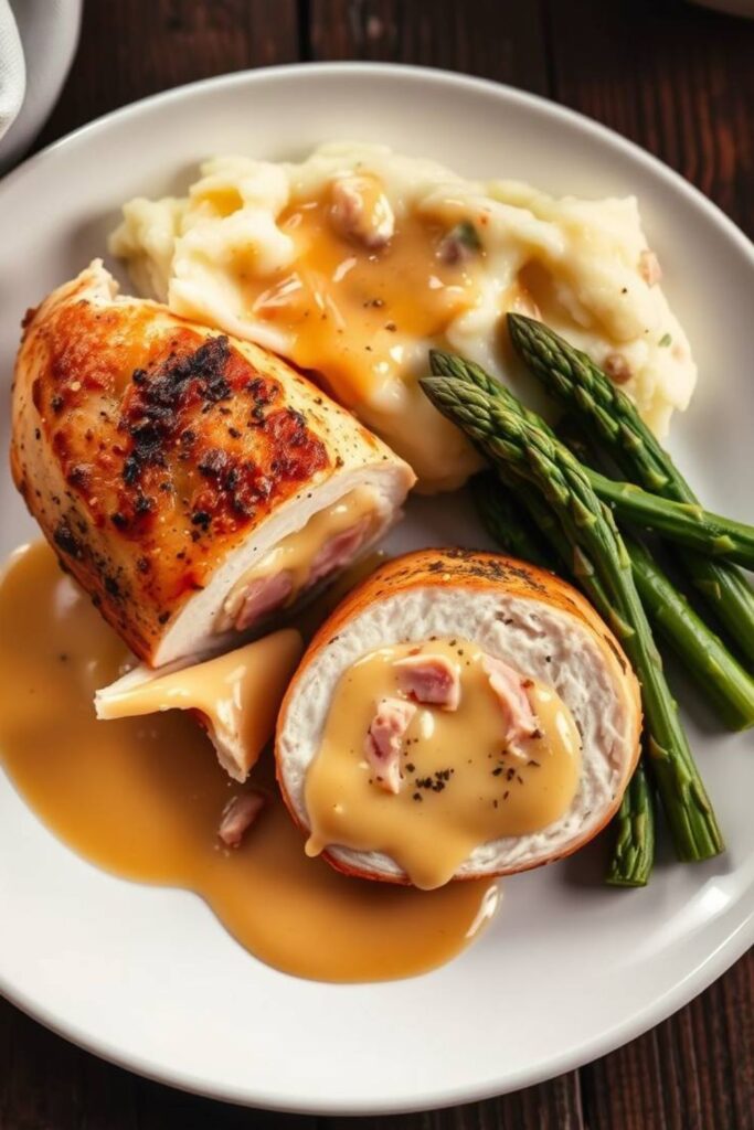 Crispy and Creamy Chicken Cordon Bleu with Dijon Sauce