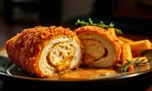 Crispy and Creamy Chicken Cordon Bleu with Dijon Sauce