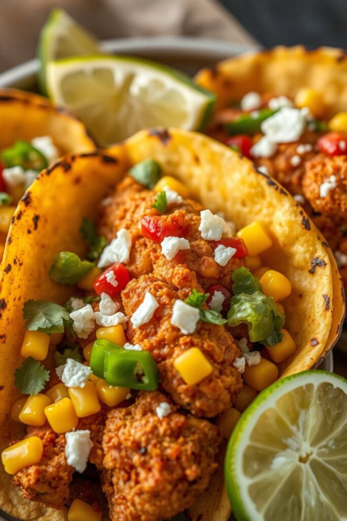 Fried Chicken Street Corn Tacos