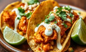 Fried Chicken Street Corn Tacos
