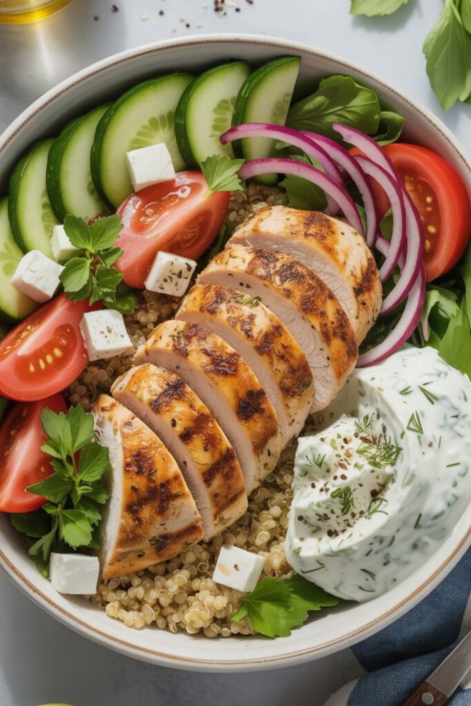 Greek Chicken Quinoa Bowl