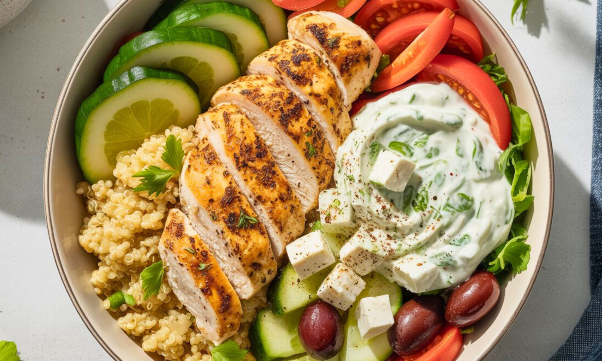 Greek Chicken Quinoa Bowl