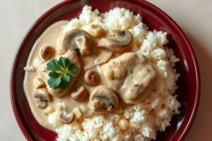 Slow Cooker Cream of Mushroom Chicken and Rice
