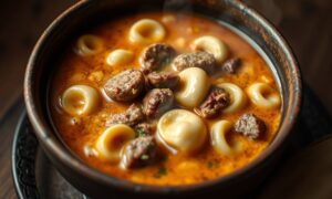 Spicy Sausage and Tortellini Soup