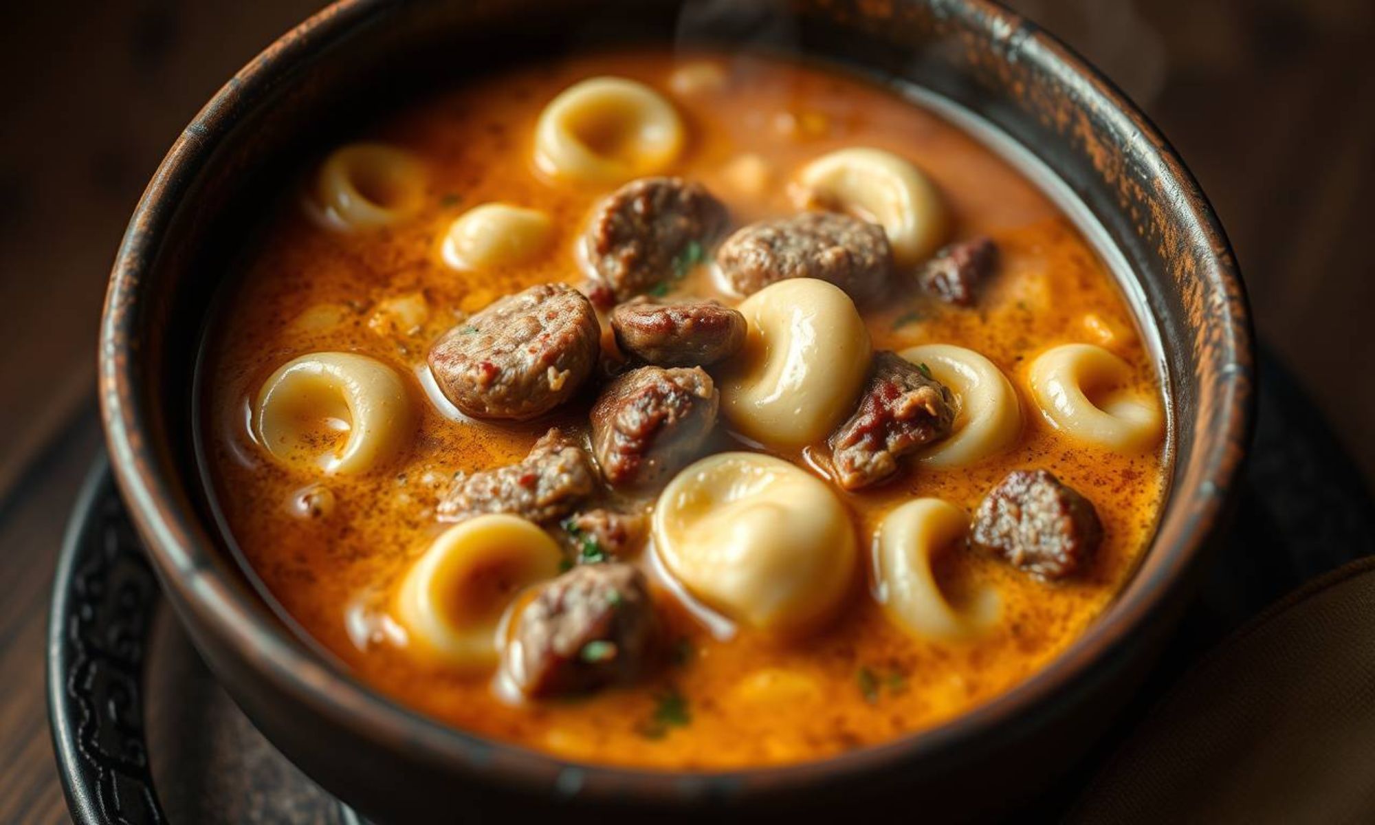 Spicy Sausage and Tortellini Soup