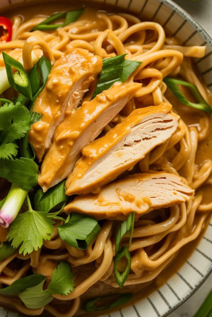 12 Minutes Thai Chicken Peanut Noodles
