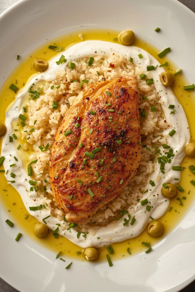Air Fryer Greek Lemon Chicken And Rice Bake
