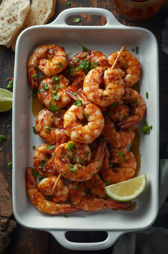 BBQ Grilled Prawns With Garlic Lemon Chili