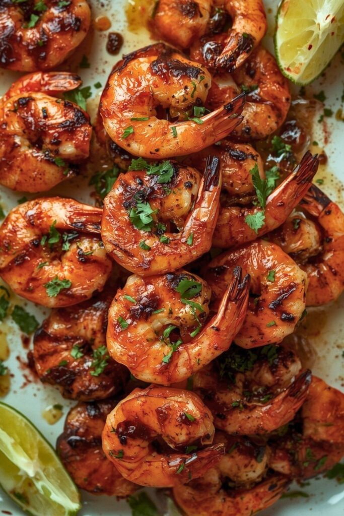 BBQ Grilled Prawns With Garlic Lemon Chili