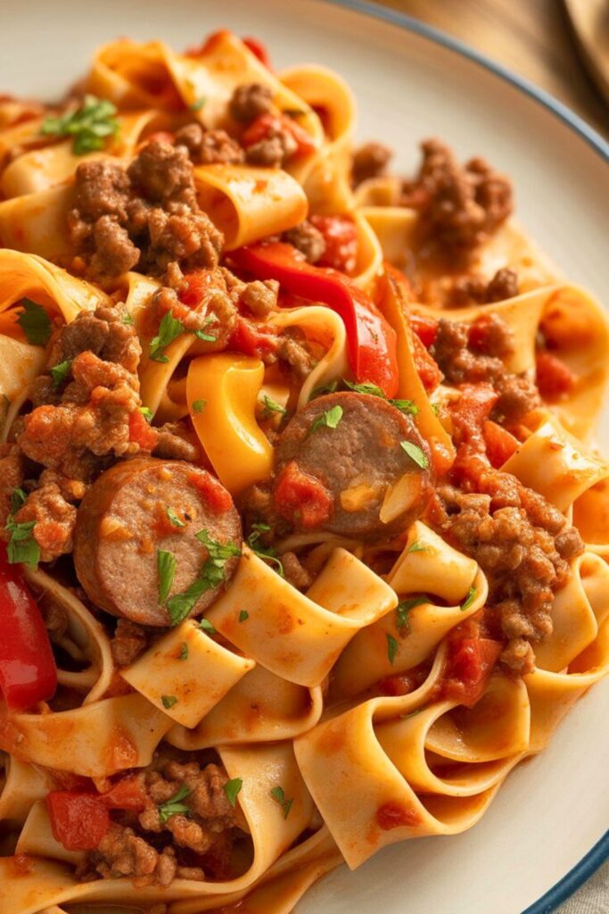 Beef Pasta in Tomato Sauce