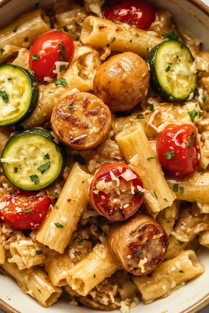 Chicken Sausages with Zucchini