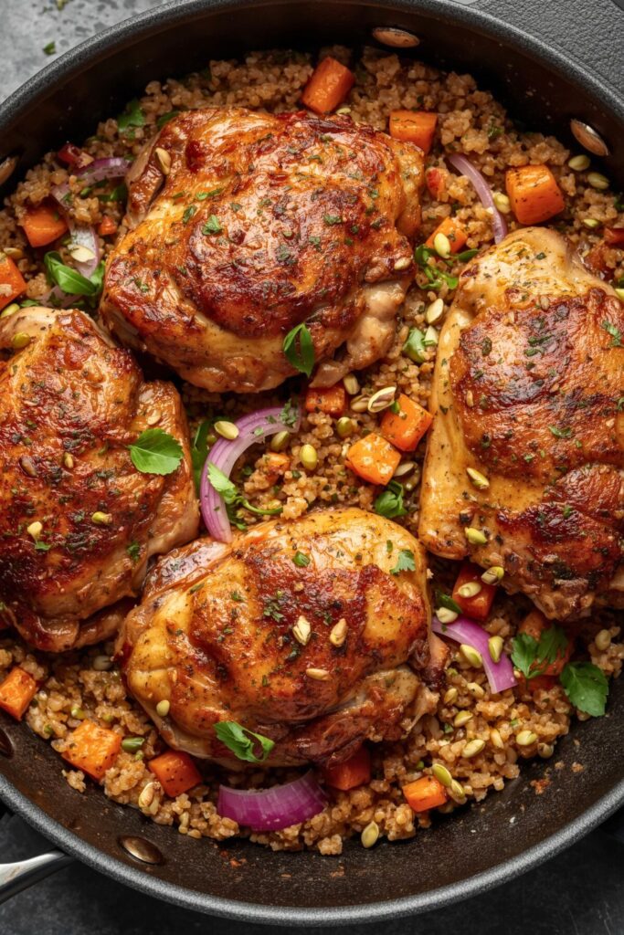 Chicken Thighs With Spiced Couscous And Carrots