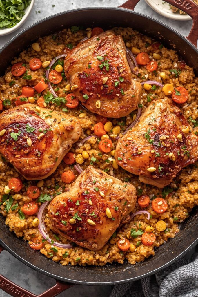 Chicken Thighs With Spiced Couscous And Carrots