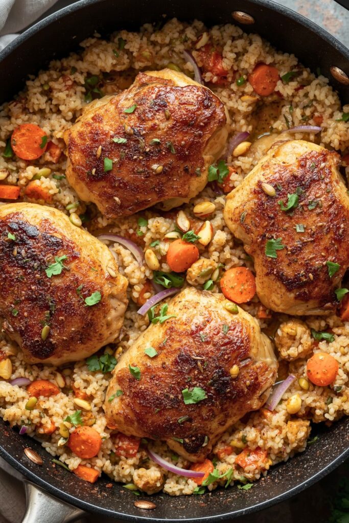 Chicken Thighs With Spiced Couscous And Carrots