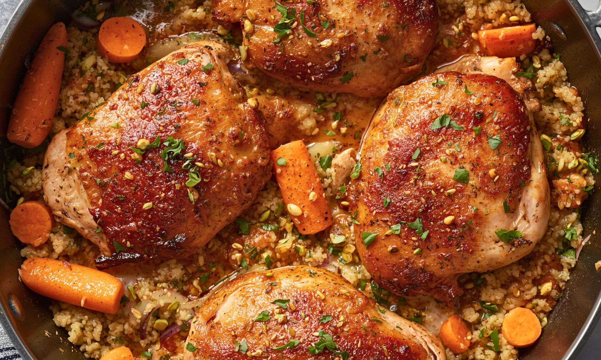 Chicken Thighs With Spiced Couscous And Carrots