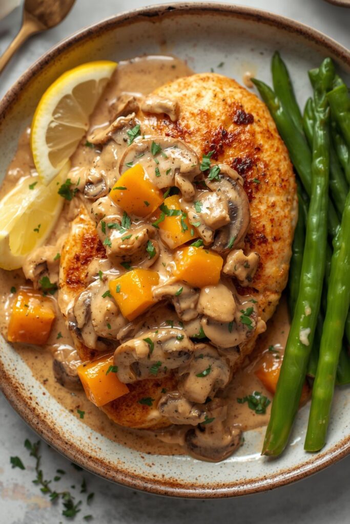 Chicken in Butternut Squash Mushroom