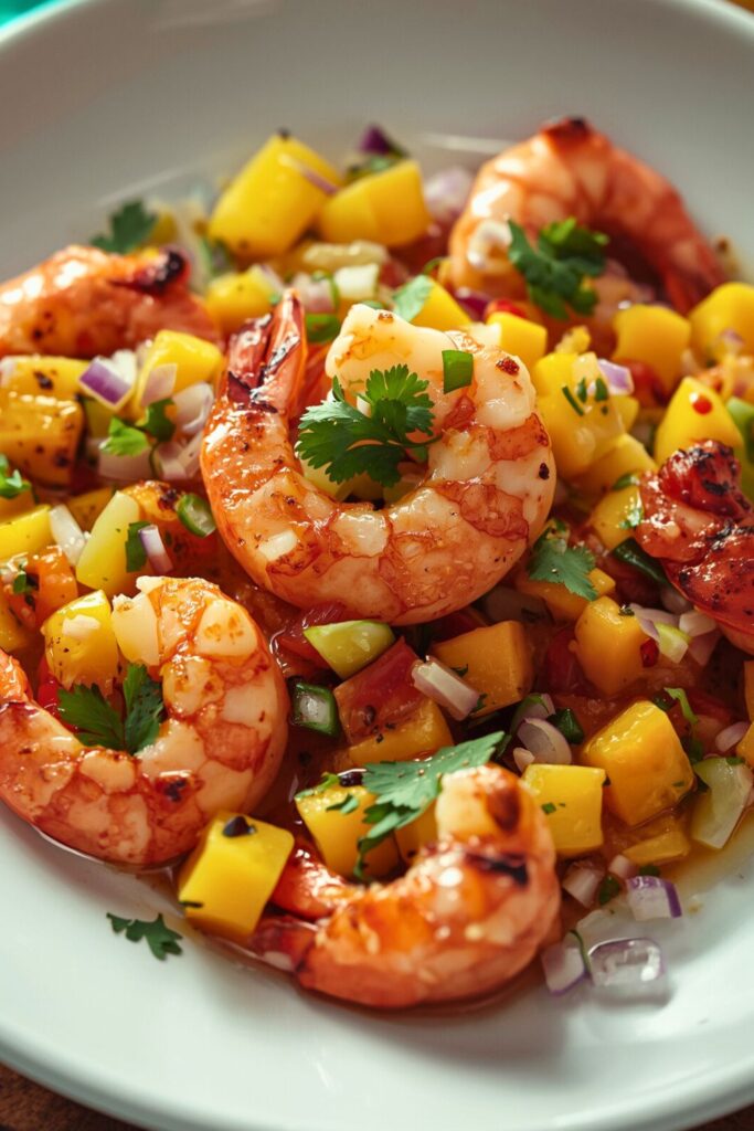 Chilli Lime Prawns With Tangy Mango Salsa