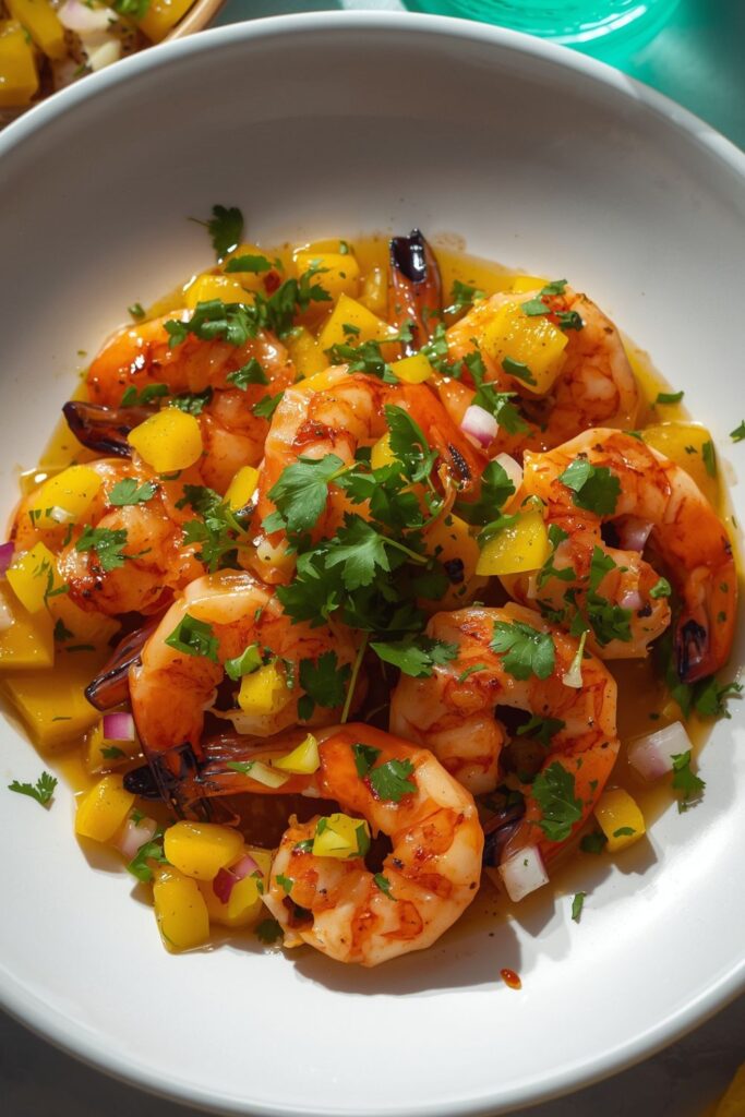 Chilli Lime Prawns With Tangy Mango Salsa
