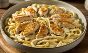 Garlic Butter Chicken Bites with Creamy Pasta