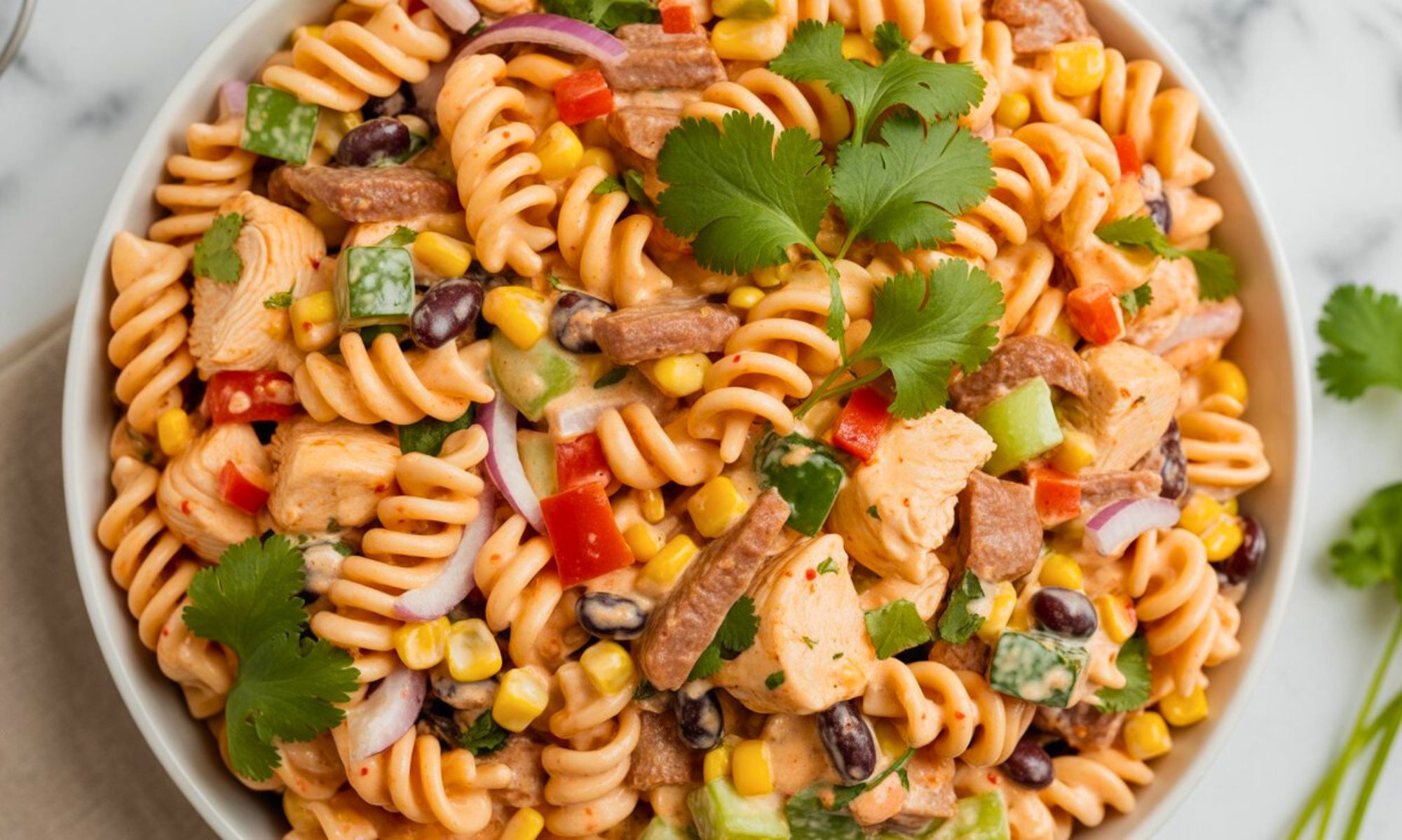Gourmet Buffalo Chicken Pasta Salad