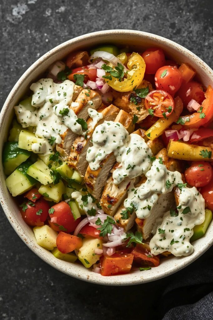 Greek Chicken Tzatziki Bowls