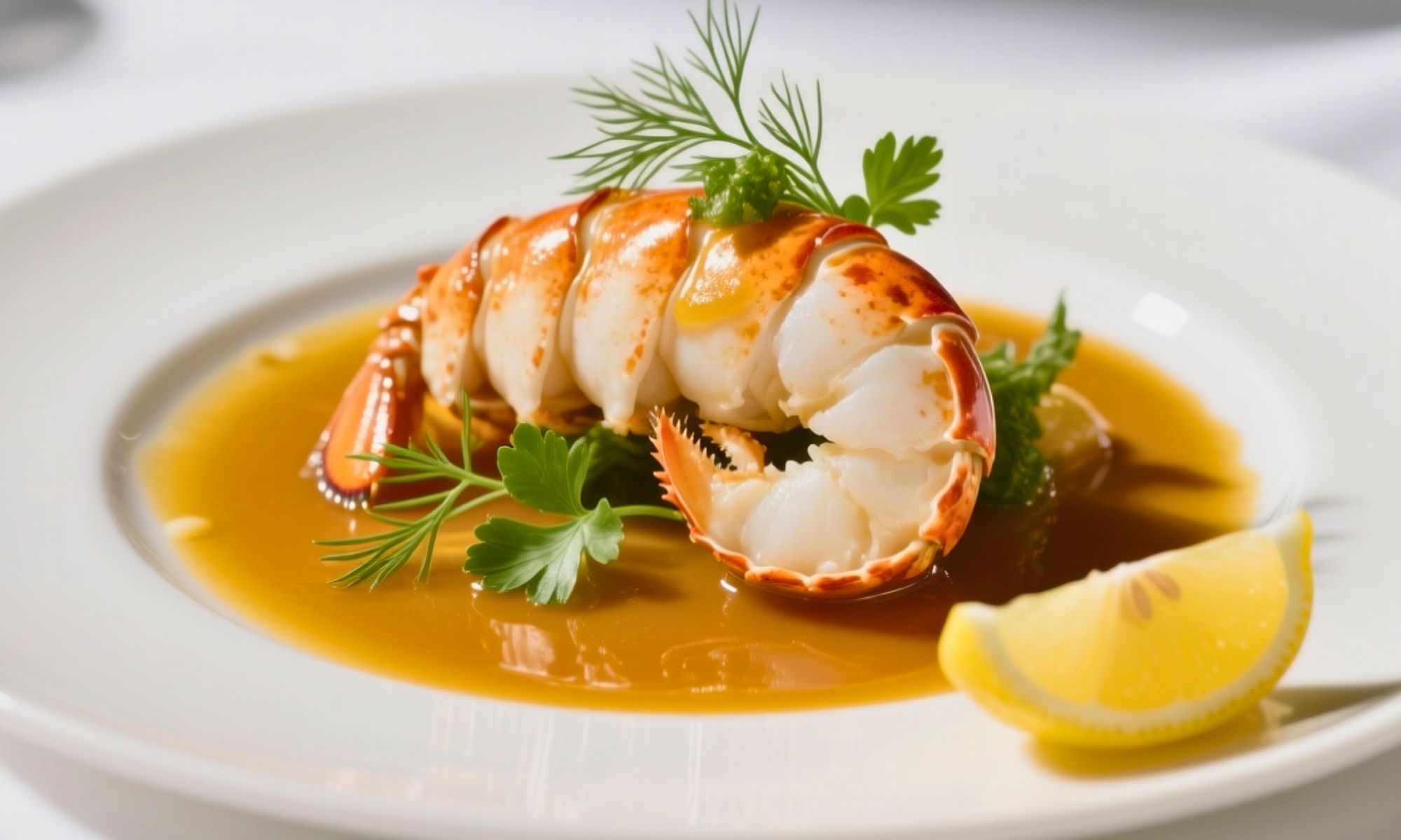Herb Infused Butter Poached Lobster Tails