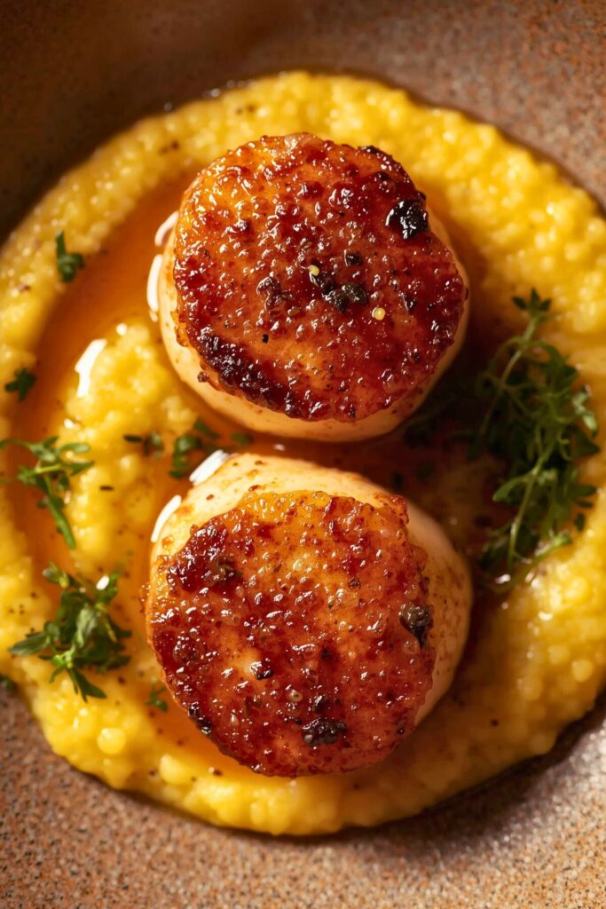 Honey Butter Blackened Scallops 