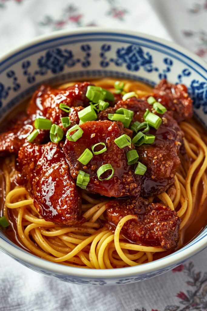 Honey Soy Crispy Beef And Noodles