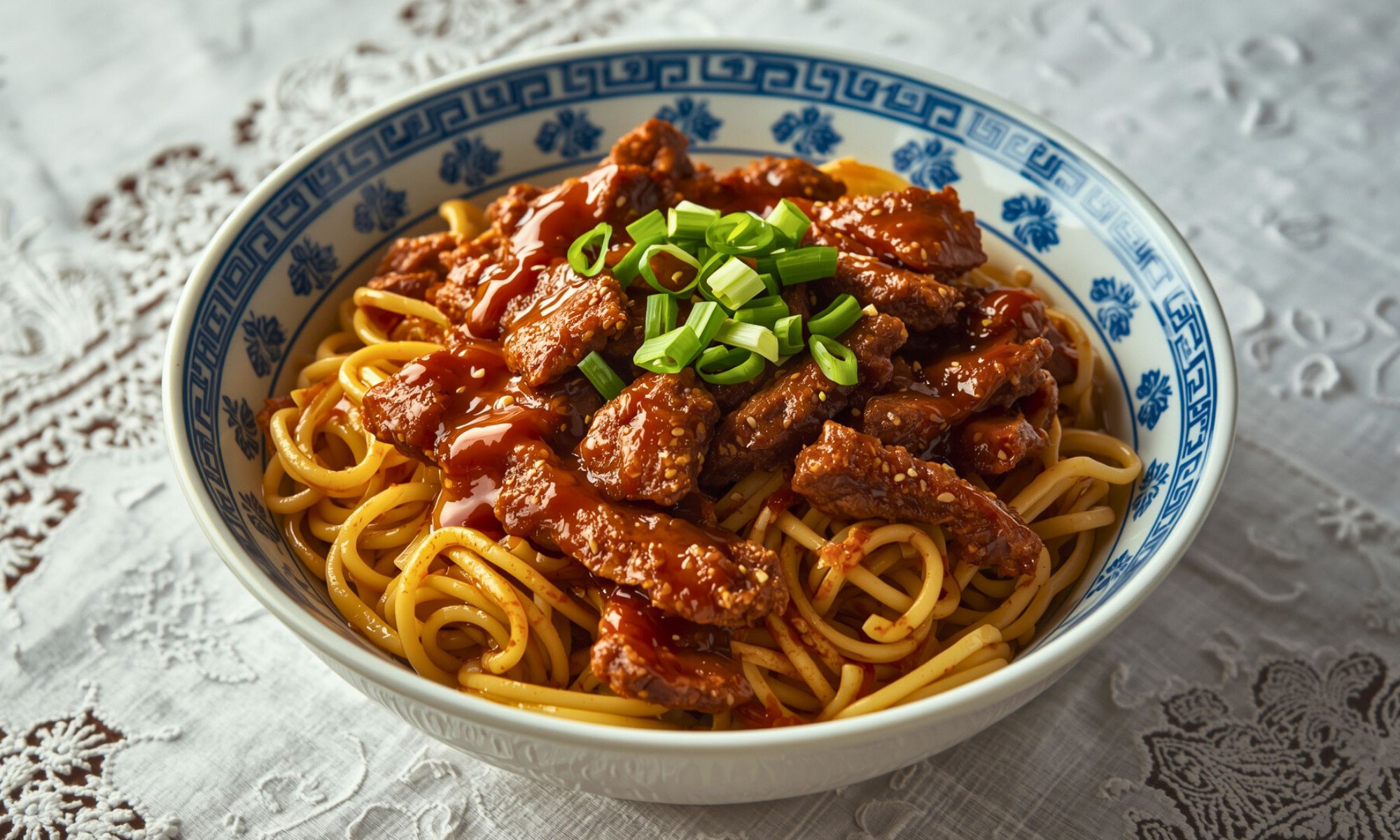 Honey Soy Crispy Beef And Noodles