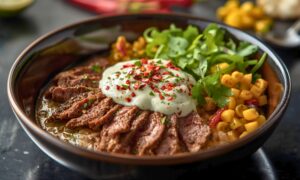 Korean BBQ Beef Bowl with Corn Creamy Sauce