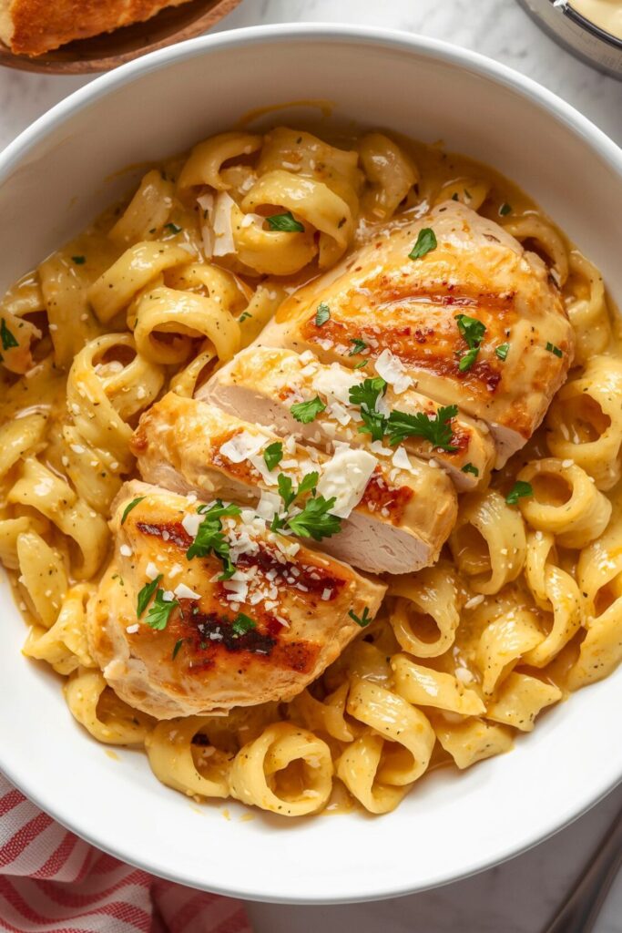 One Pot Cheesy Chicken Pasta