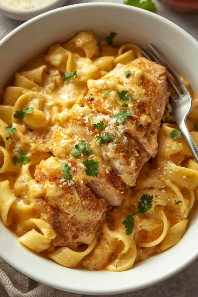 One Pot Cheesy Chicken Pasta