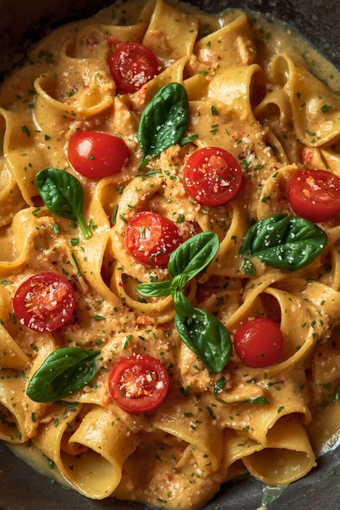 One Pot Creamy Hummus Pasta
