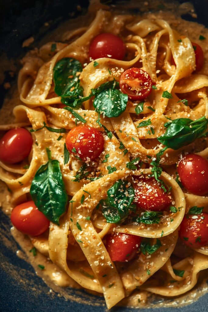 One Pot Creamy Hummus Pasta