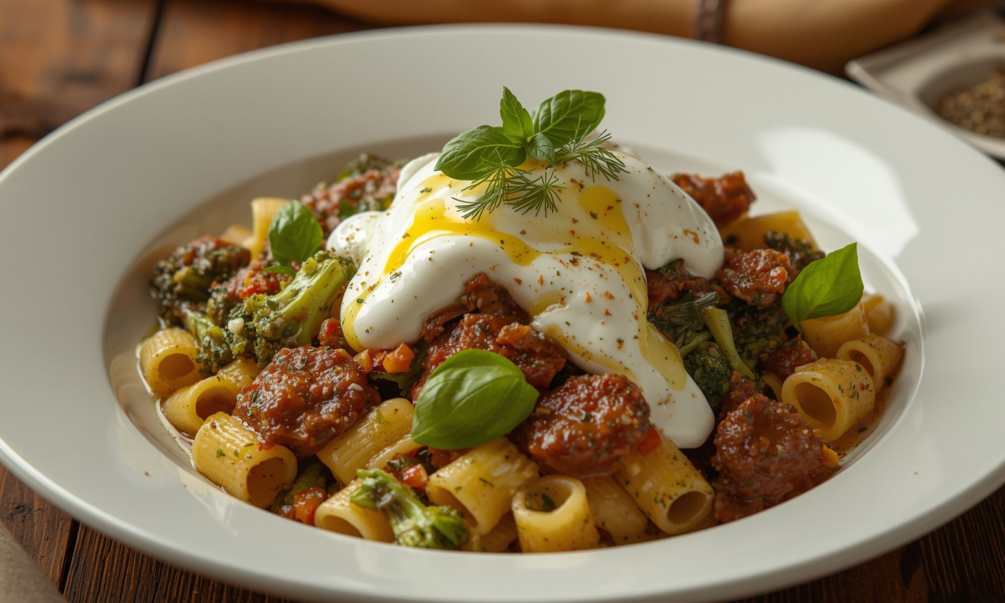 One Pot Lemony Pasta with Sausage, Broccoli