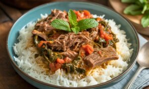 Persian Inspired Herb And Beef Stew With Rice