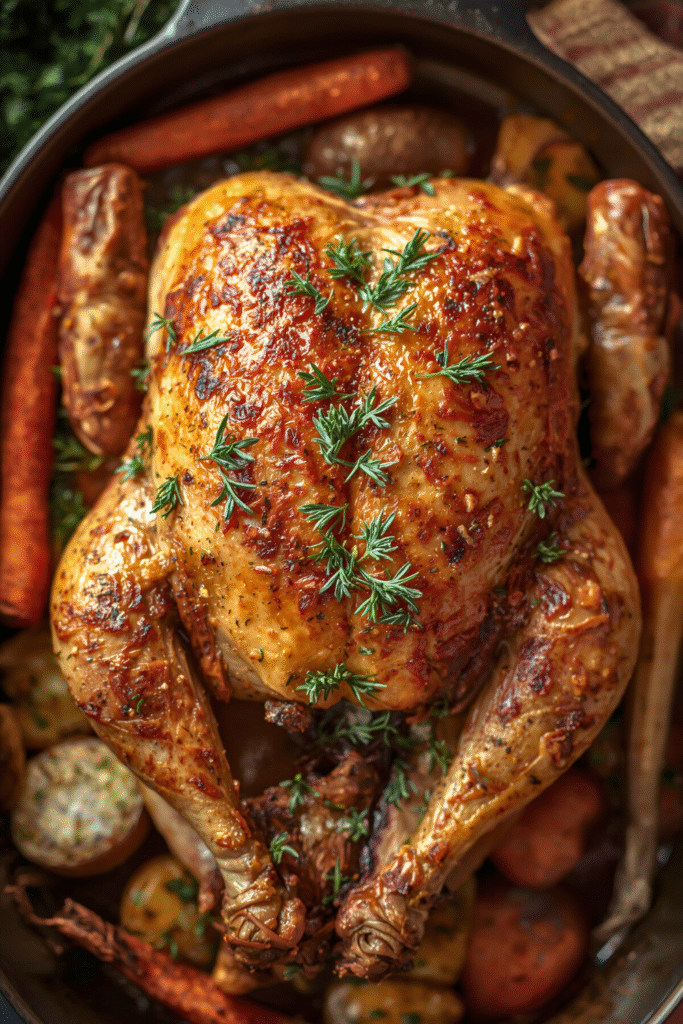 Roast Tarragon Chicken With Crispy Skin