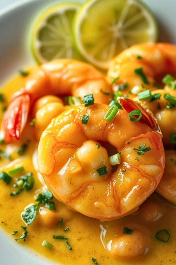 Sautéed Shrimp in Creamy Saffron Sauce