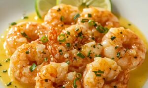 Sautéed Shrimp in Creamy Saffron Sauce